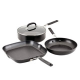 KitchenAid Hard Anodized Nonstick Cookware Pots and Pans Set, 4 Piece, Onyx Black