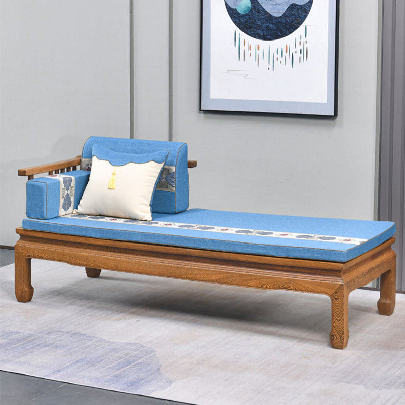 Chaise longue élégante en bois massif, Orienté à gauche (vu de face)