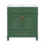 Meuble-lavabo de 30 po avec lavabo en résine, armoire de rangement en bois massif avec portes à fermeture douce, style rétro