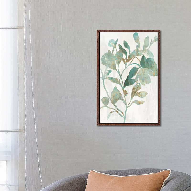 Rustic Flower I by Asia Jensen - Painting on Canvas, Classic Brown Wood Framed, 66.04cm H x 45.72cm W x 3.81cm D