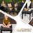 8 Pieces Outdoor L-Shaped Furniture Sets With Dinng Table,2 Ottomans,Large Waterproof Cover, 6.5" Olefin Dark Grey Cushions-2041928611