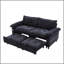 Canapé-lit convertible 73 po en velours noir avec matelas coulissant
