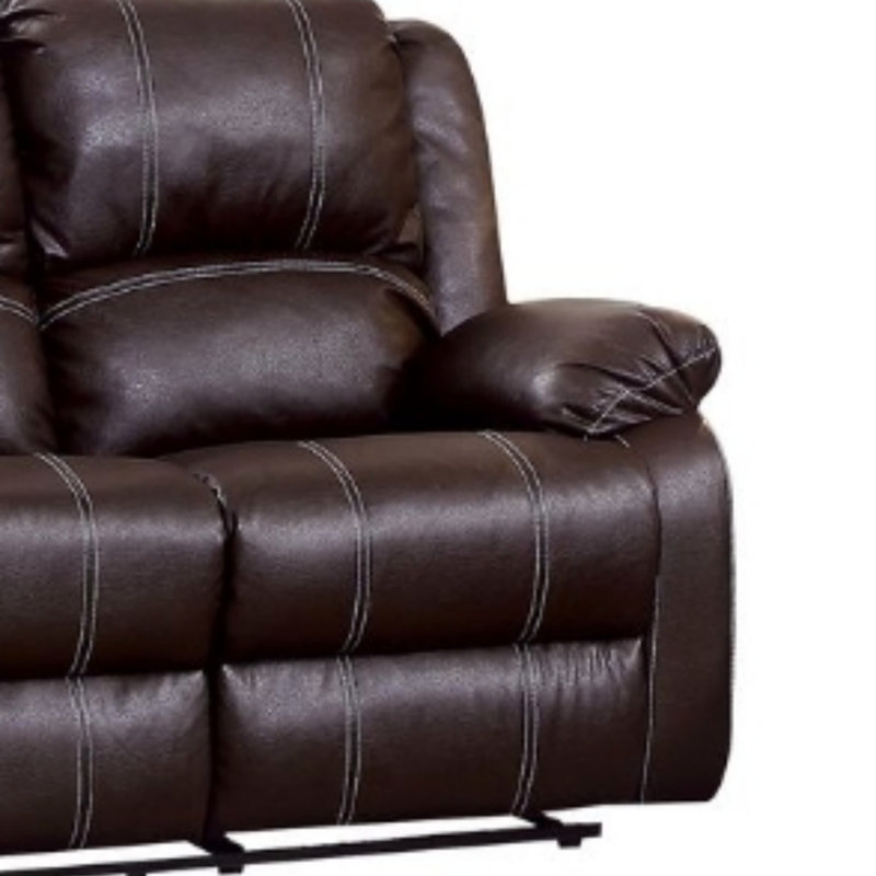 Causeuse inclinable en cuir synthétique Zuriel, Brun