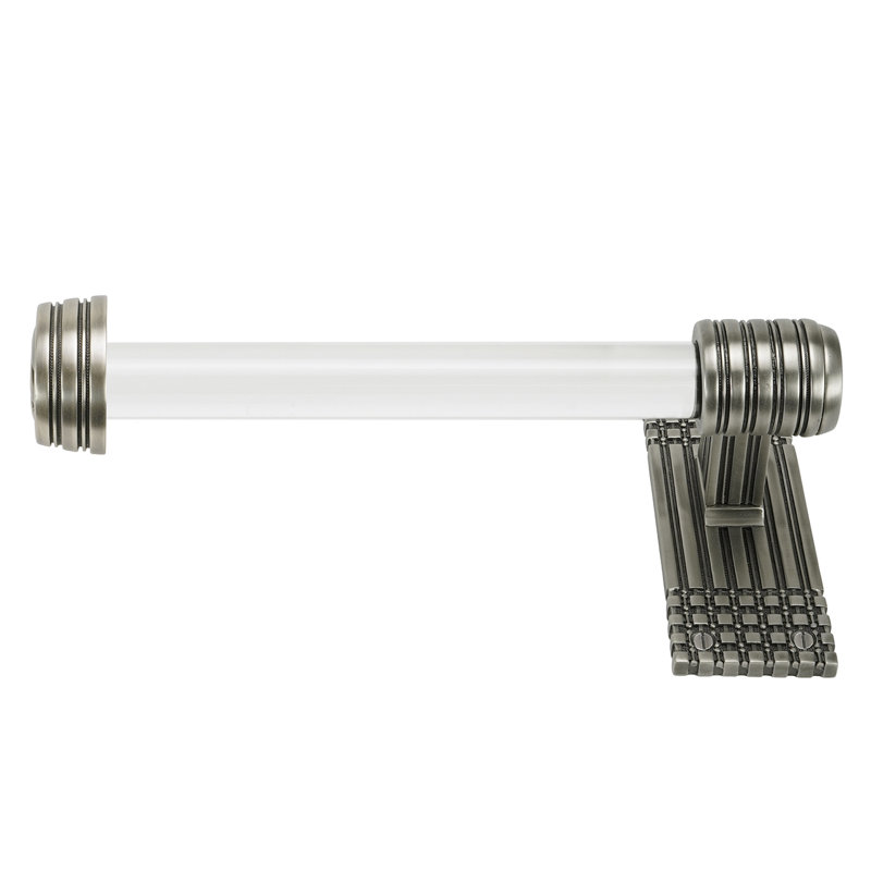 WILTON TISSUE BAR LEFT, ACRYLIC HANDLE; MATTE BLACK FINISH, Antique Nickel