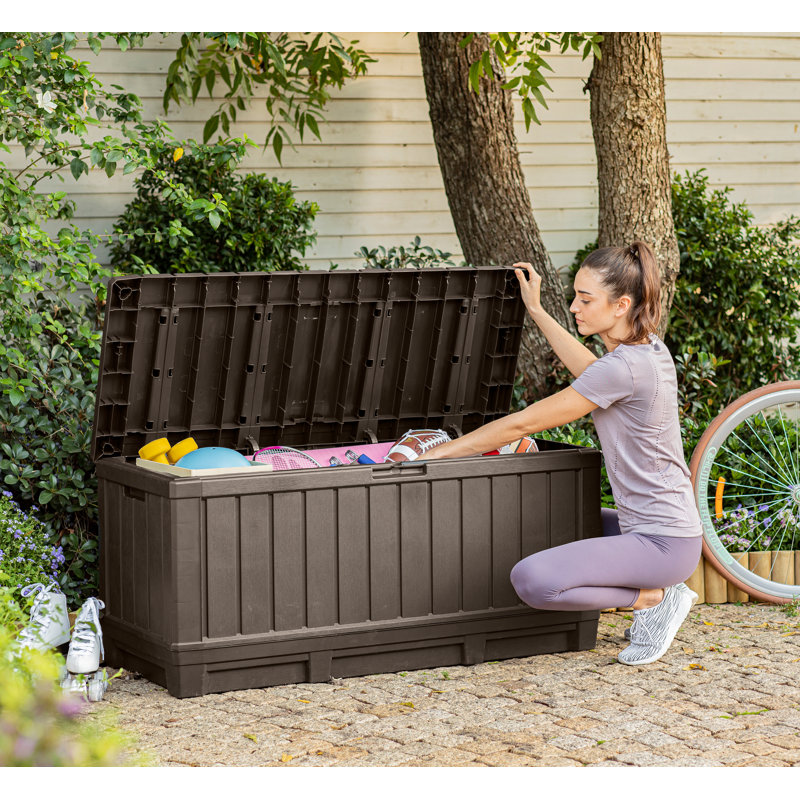 Keter Kentwood Outdoor Garden Storage Box 350L, Brown