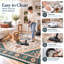 Tapis traditionnel vert foncé ivoire avec médaillon lavable à la machine-1166852606