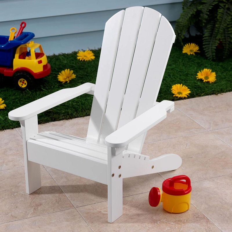 Chaise Adirondack pliante en bois Analayah, Blanc