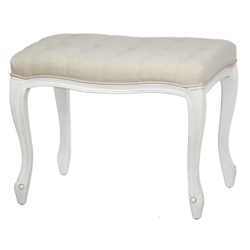 Solid + Manufactured Wood Accent Stool, White