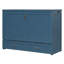 Grand lit escamotable mural avec tiroir et un ensemble de prises et de ports USB, bleu marine-420393068