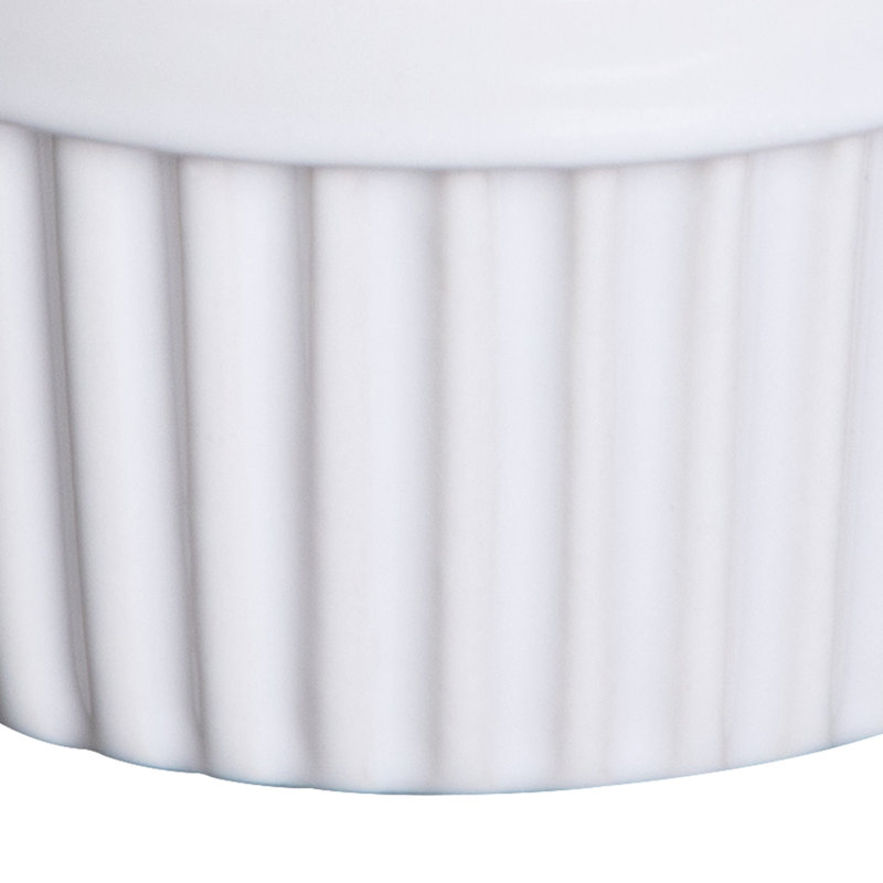 Set of 8 8 oz Porcelain Ramekins, Oven Safe Souffle Dishes for Creme Brulee, Custard, Dips and Individual Baking, White