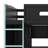 Full Size Wood Gaming Loft Bed With Built-In Desk, 2 Wardrobe, 2 Drawers, RGB LED Light And USB Port, Gamer-Inspired Design-1022256525