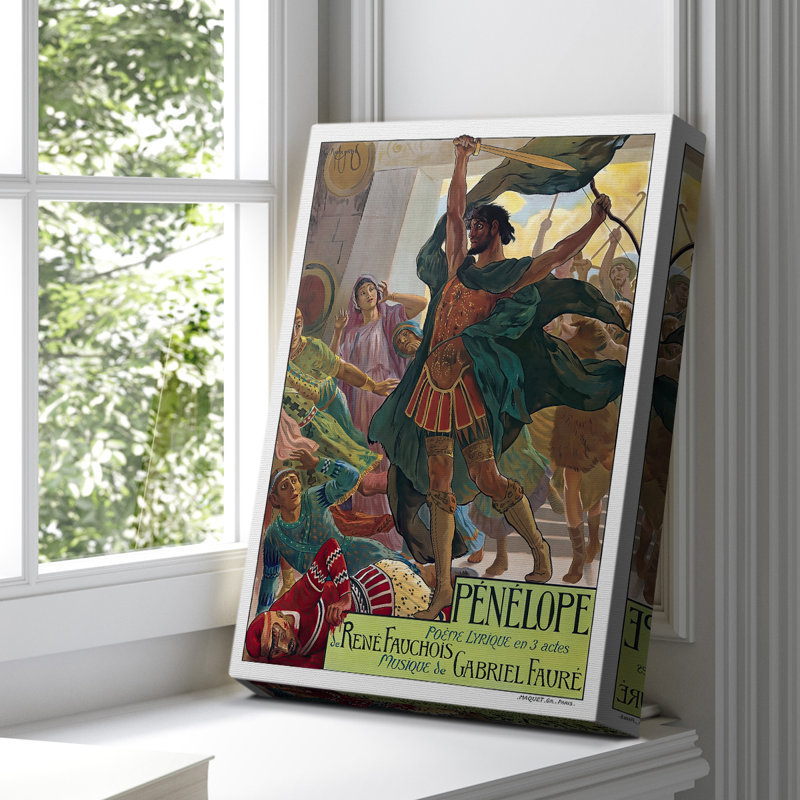 Pénélope (affiche d'opéra) - Toile tendue avec châssis par Georges Rochegrosse, 8 x 12