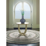 Concentric Geometric Handmade Tufted Wool Gray Area Rug