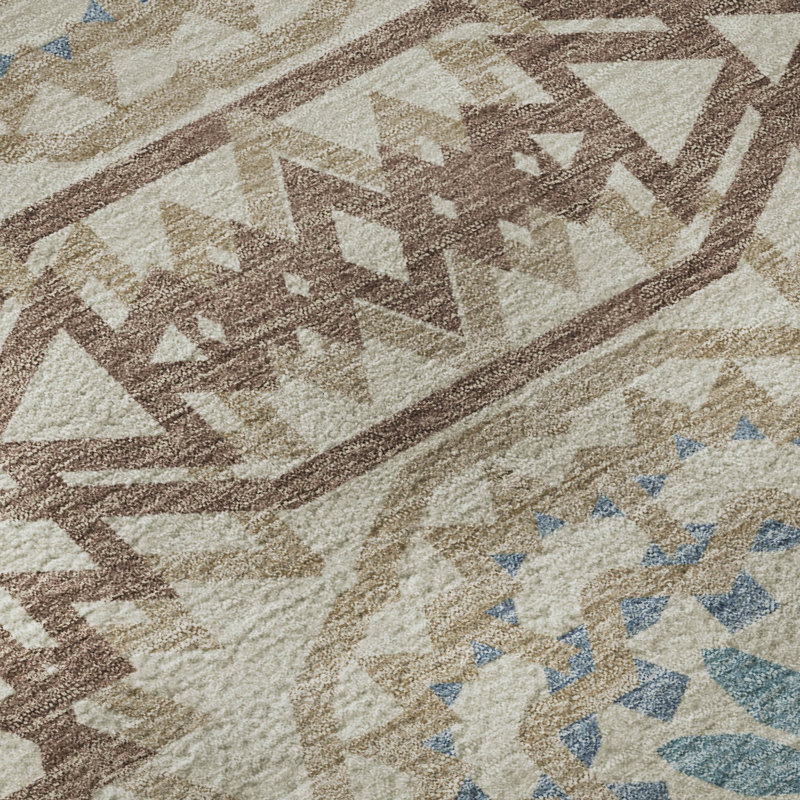 Premium Machine Washable Cerrito Khaki Rug, Runner 2'3" x 7'6"