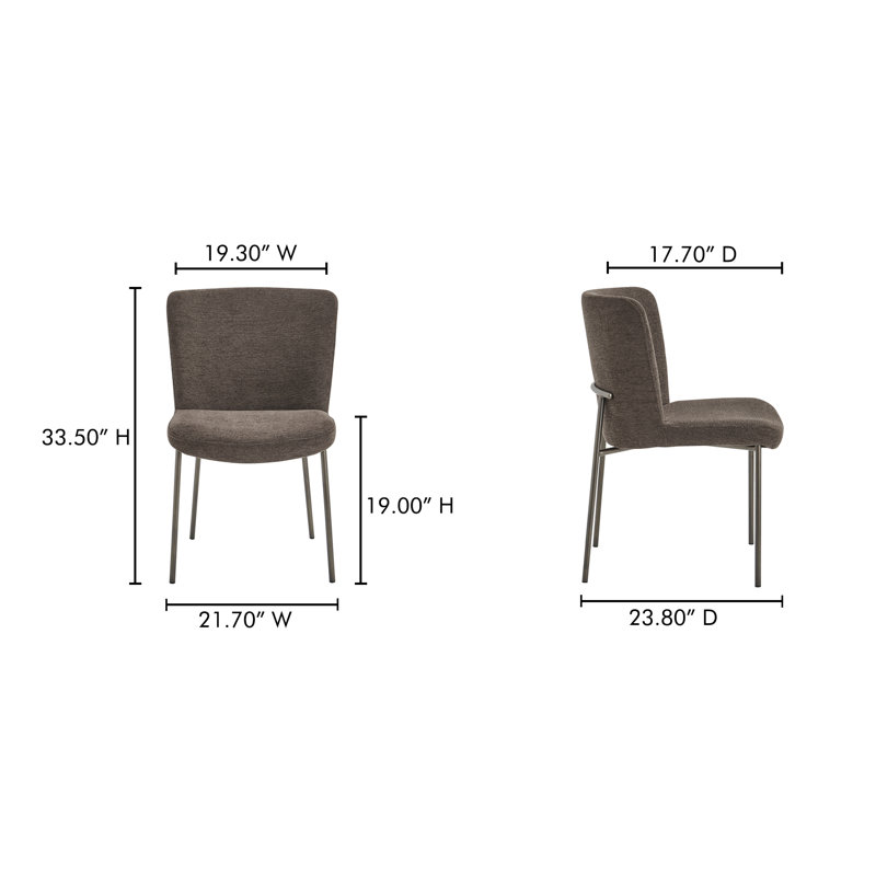 Early Upholstered Dining Chair, Dark Brown Polyester
