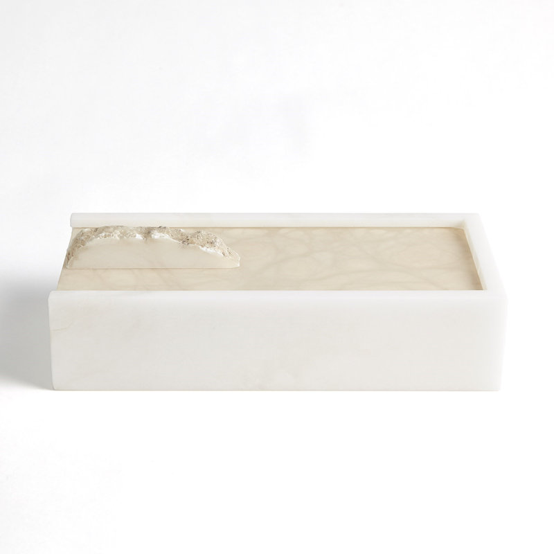 Alabaster Rectangle Box w/Rock Finial