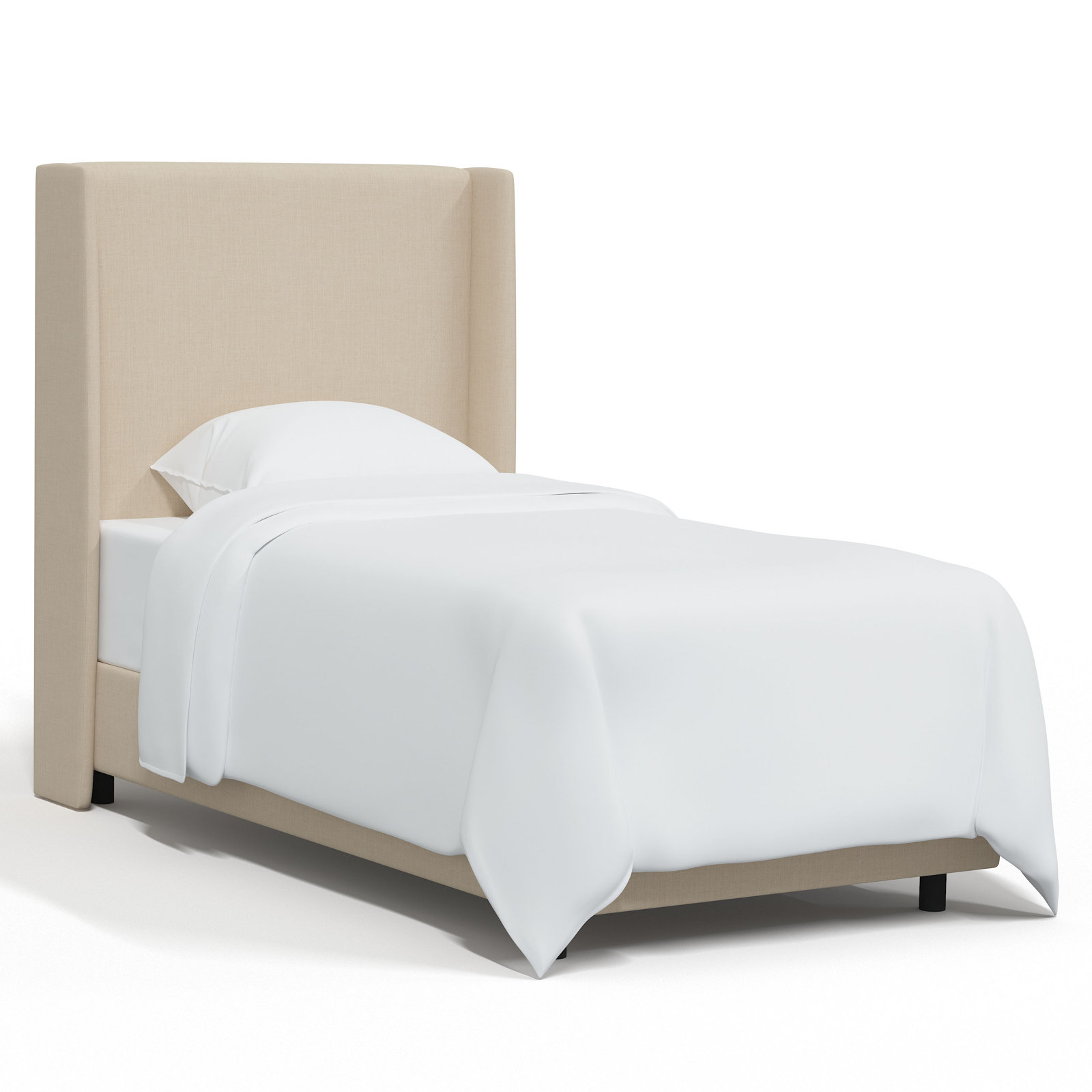 Tilly Upholstered Wingback Bed, Twin, Classic Linen Linen