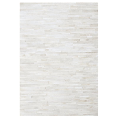 Tapis blanc en cuir de vache Charleen