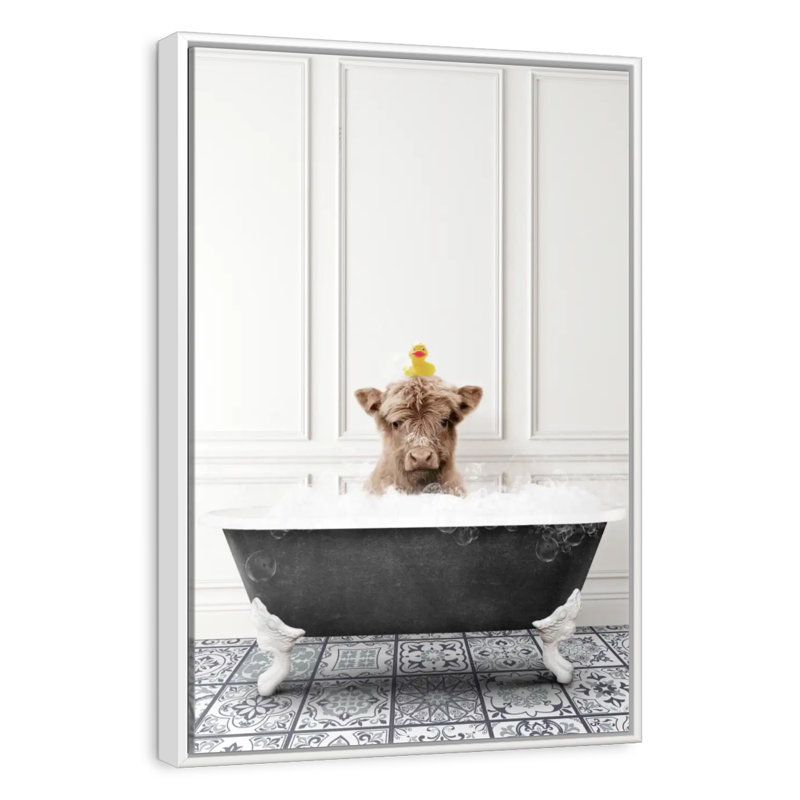 Bain à bulles Highland, 17" x 25", Cadre flottant blanc