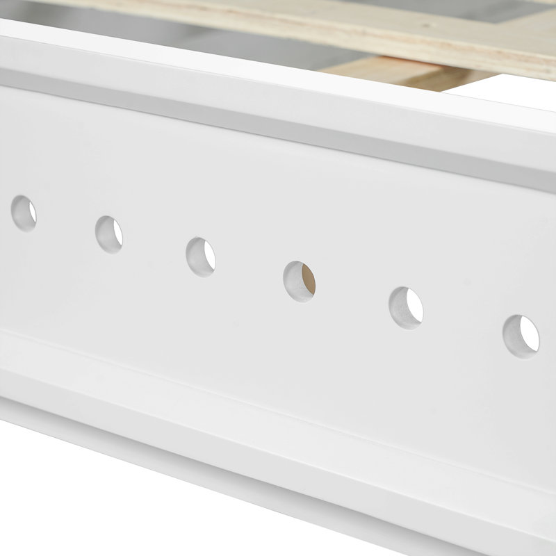 Pine Solid Wood Queen Size Bed, Solid And Stable, No Box Spring Needed