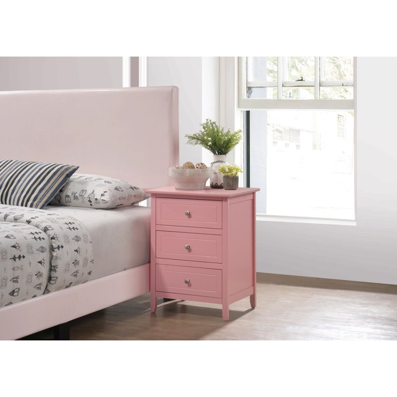Charmante table de chevet rose contemporaine, Rose