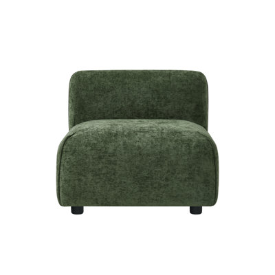 Chaise d'appoint confortable en polyester vert, design moderne pour la chambre à coucher et le salon