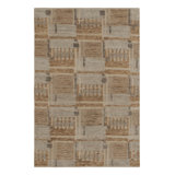 Scandinavian Hand Knotted Wool Geometric Area Rug