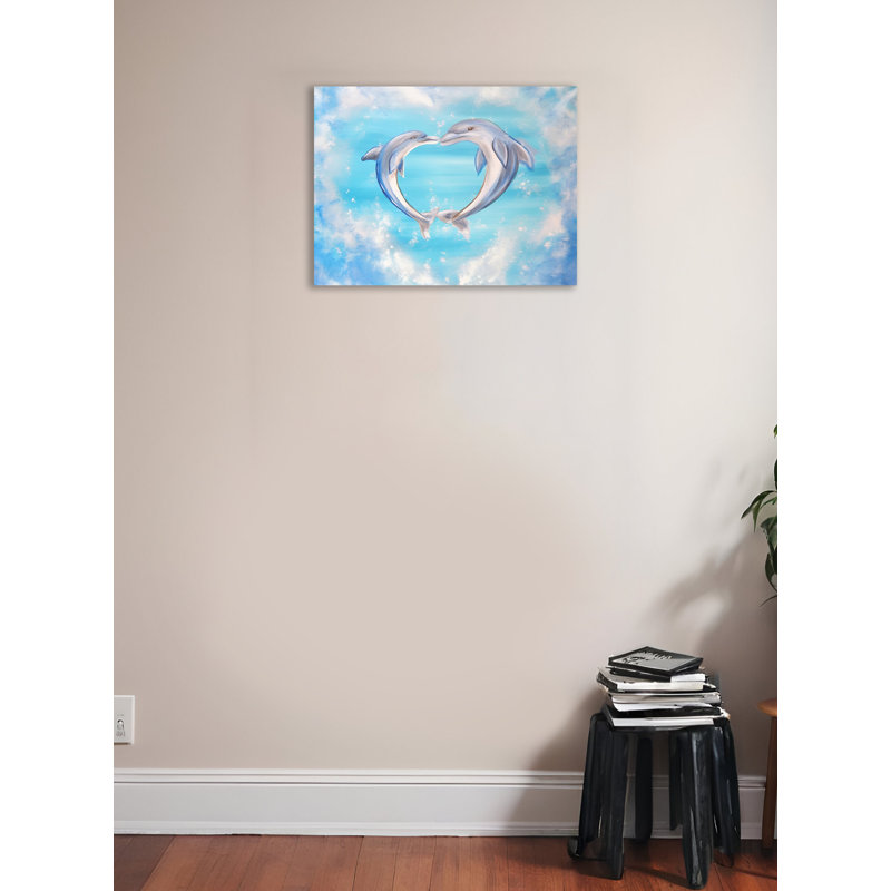 «Dolphins», reproduction sur toile tendue, H 18 po x l 24 po