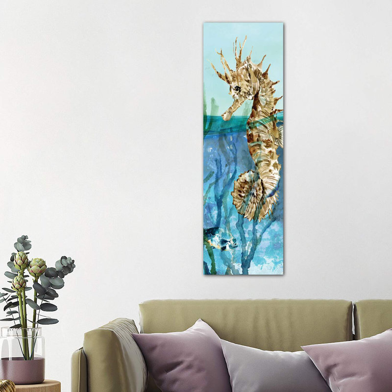 Delray Seahorse II by Carol Robinson - Wrapped Canvas Panoramic Painting, 121.92 cm H x 40.64 cm W x 1.91 cm D