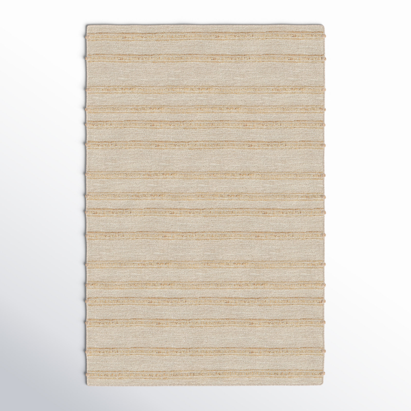 Lila Light Gray Hand-Woven Striped Jute Rug, Rectangle 2' x 3'