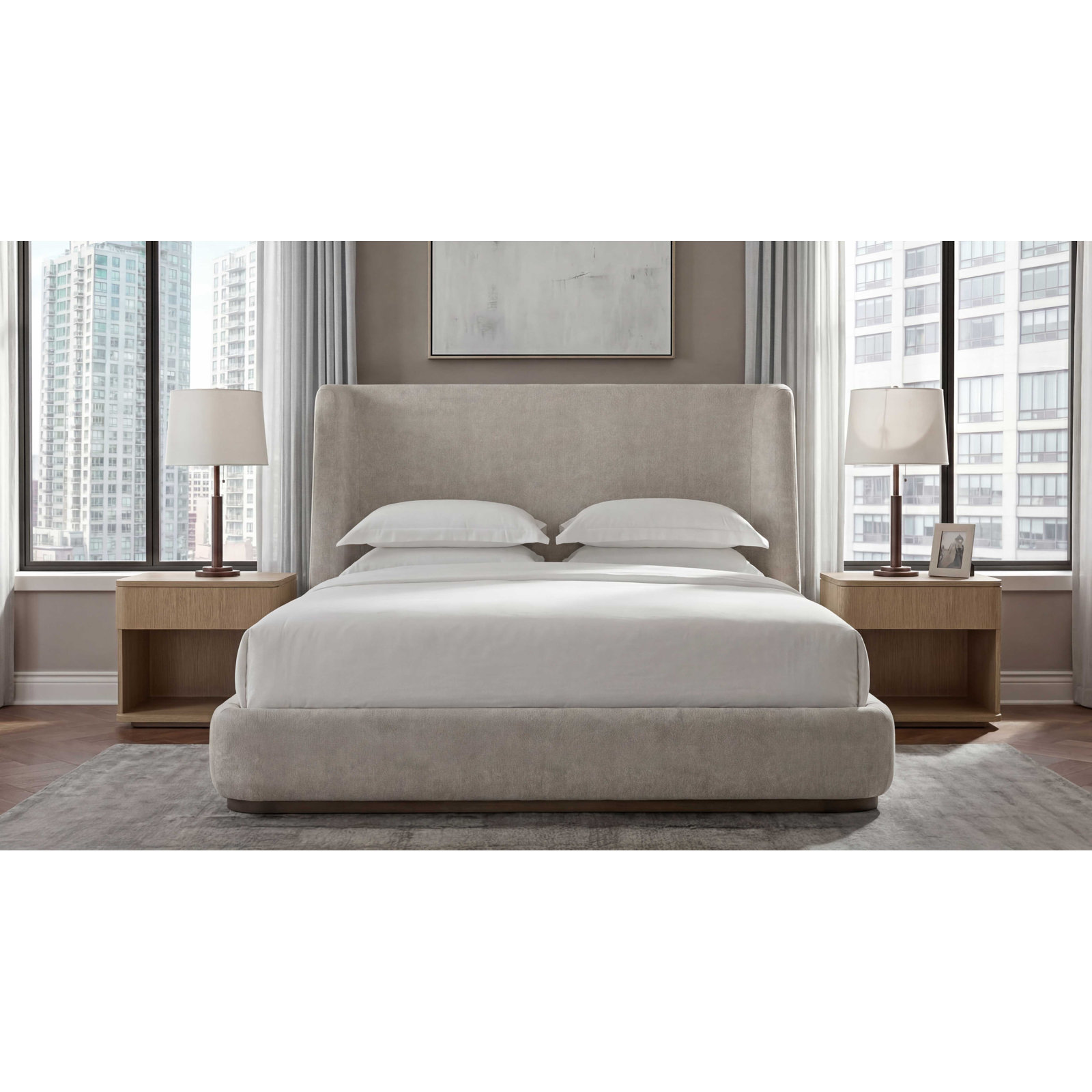 Upholstered Wingback Bed