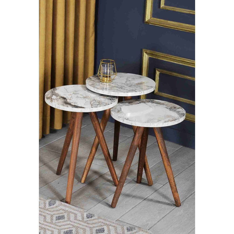 Annabel 14 cm W Console Table, White Marble