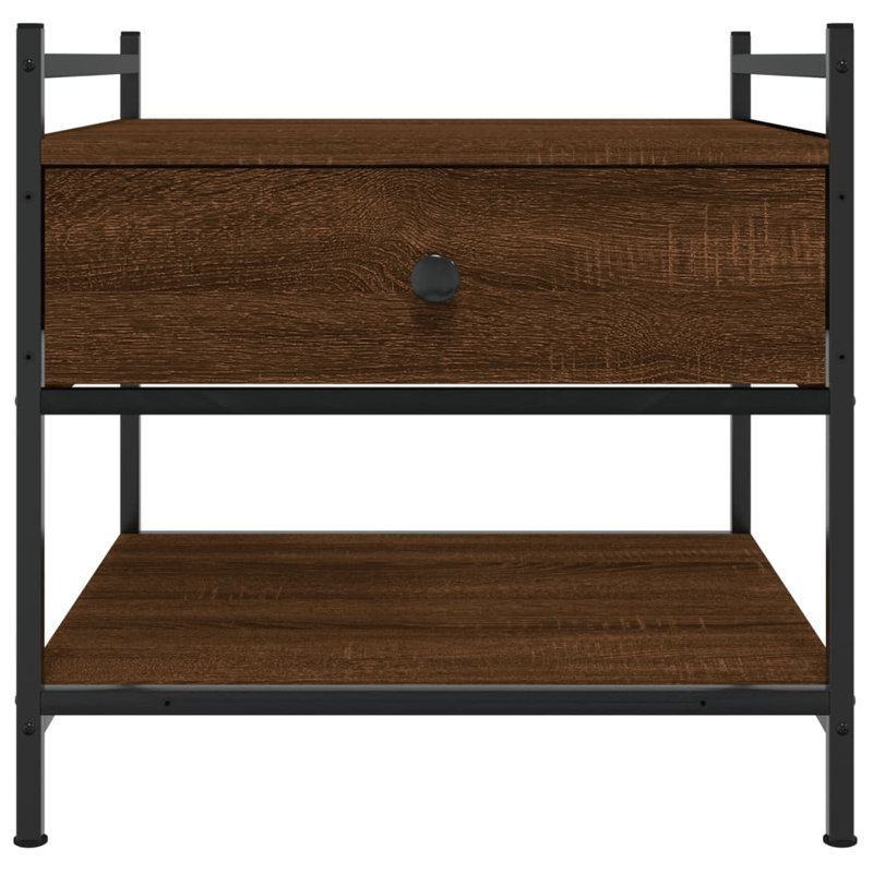 Four Leg Coffee Table with Storage, Brown Oak