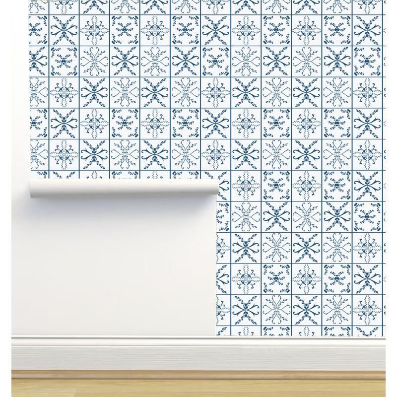 Rouleau de papier peint auto-adhésif texture L 6 pi x l 24 po Monor Designs, Bleu