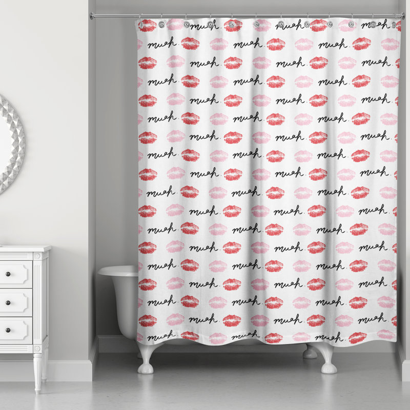 Rideau de douche simple Cormack + crochets