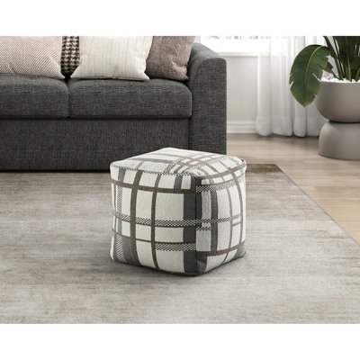 Repose-pieds carré multicolore avec revêtement - Base antidérapante, h 16 po, capacité de poids de 300 lb, assise moderne