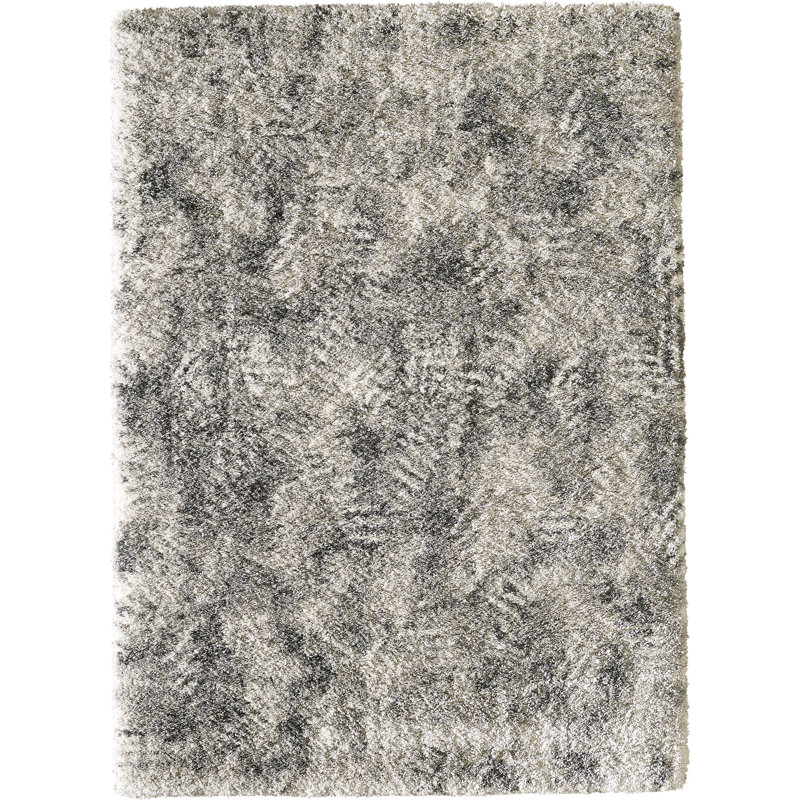 Tapis gris à motif abstrait Raney, Rectangle 5 pi x 7 pi