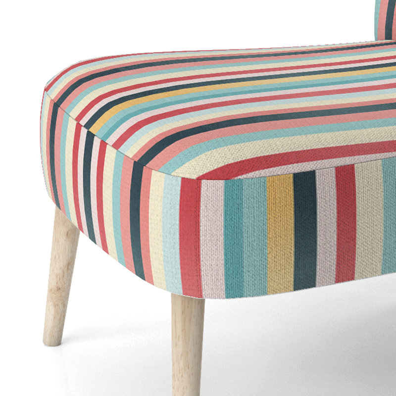 Chaise d'appoint rembourrée Boho Rainbow Stripes