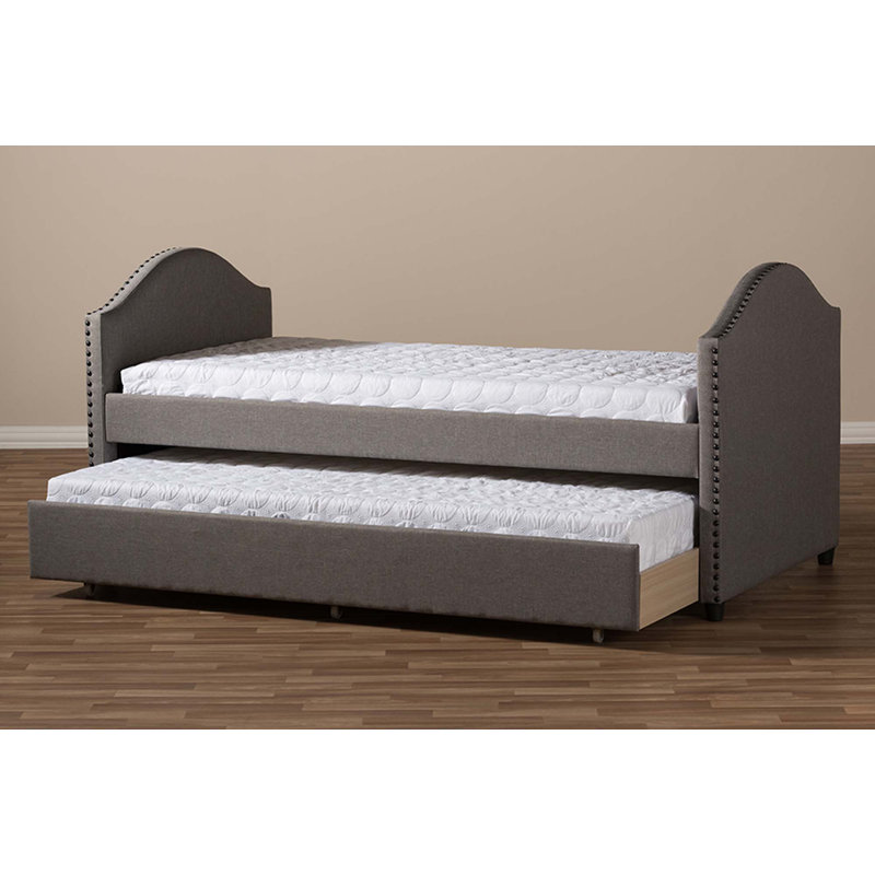 Lit de jour simple avec gigogne Circinus, Gris