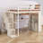 Space-Saving Loft Bed Frame with Integrated Wardrobe, Desk, Shelves and Lights-1209963435