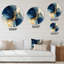 Horloge murale bleu foncé et or Strokes IV - Fractals-1258782954