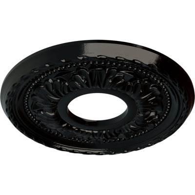 Médaillon de plafond Endurathane Palmetto, DE 11 1/2 po x P 1 po, finition argent chaud peint à la main