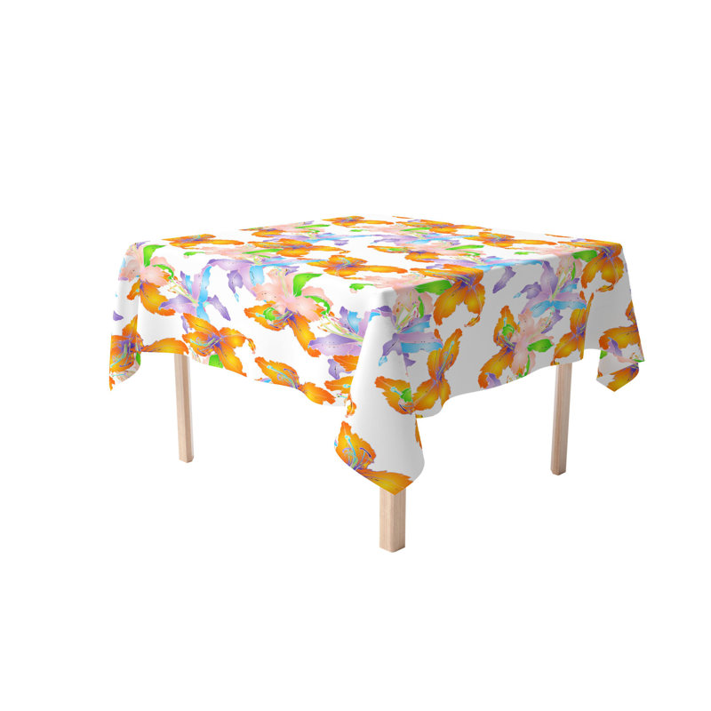  Square Tablecloth, 100% Cotton, Floral 215