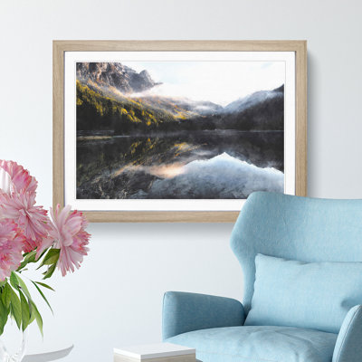 Antholzer See Lake Reflection - Single Picture Frame Painting on MDF