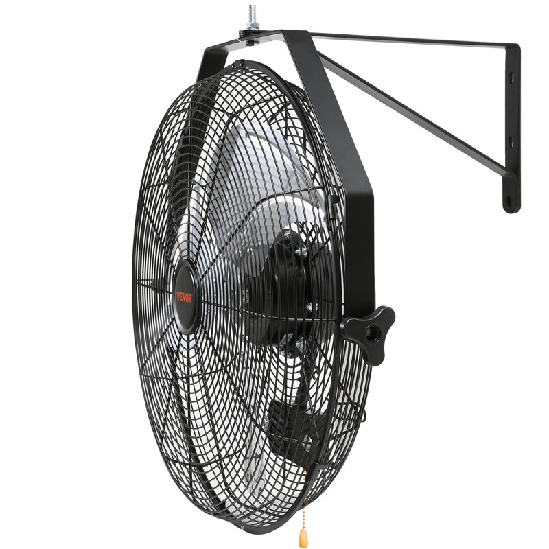 VEVOR 18'' Black Industrial Wall Mount Fan with Aluminum Blades