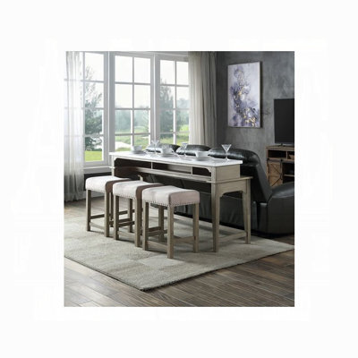 Ensemble de 4 tables à hauteur de comptoir Wandella avec USB