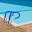 Swimming Pool Stair Rail 30 x 22 Inch, 304 Stainless Steel Rustproof Handrail with Blue Grip, 250 LBS Load Capacity, Inground Pool Safety Rail