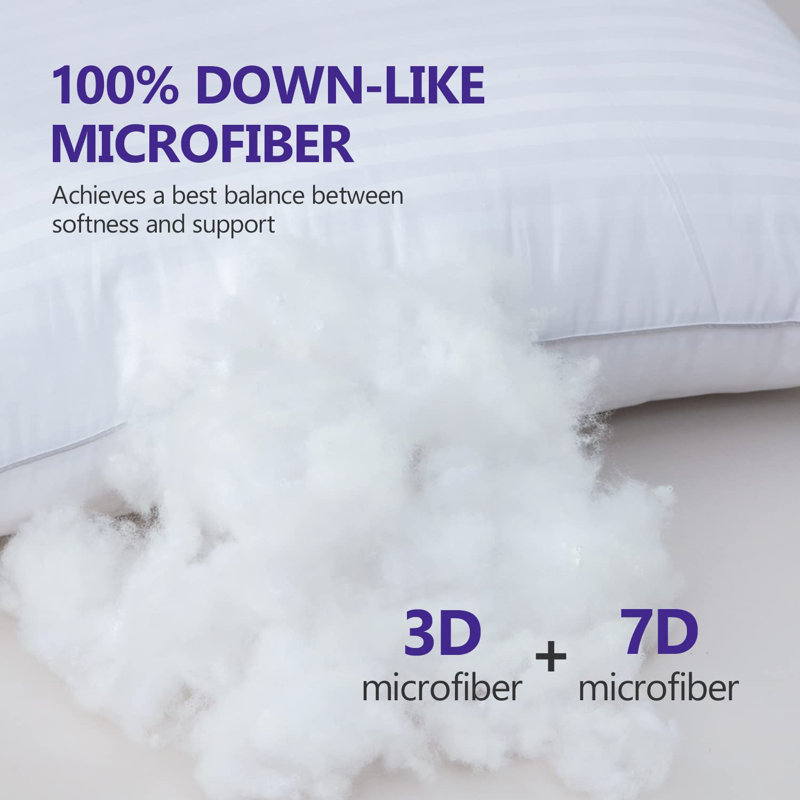 Queen Size White Cotton Down Alternative Pillows Set