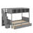 Twin Over Full Bunk Bed With Shelves, Storage Staircase And 2 Drawers-1193368171