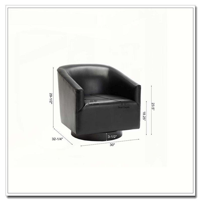 Chaise pivotante Garland, Noir